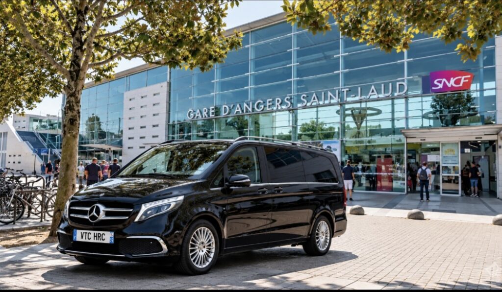 Van Mercedes avec chauffeur privé pour transfert gare Angers Saint-Laud