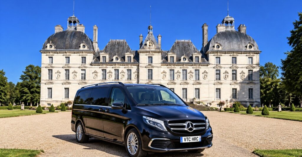 Excursion privée en van Mercedes avec chauffeur vers les châteaux de la Loire